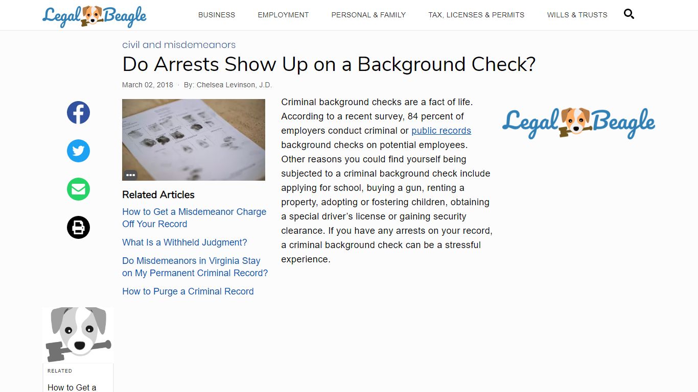 Do Arrests Show Up on a Background Check? | Legal Beagle